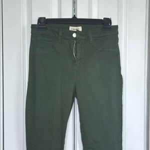 L'AGENCE Coated Green Skinny Jeans